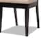 Baxton Studio Gideon ModernSand Fabric Upholstered and Dark Brown Finished Wood Dining Chair Set(2PC) PR 195-2PC-12144-ZORO - alternate 2